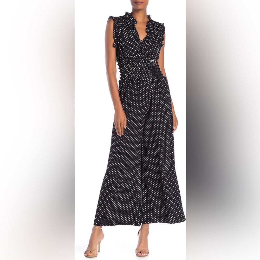 Max Studio Wide Leg Crepe Jumpsuit